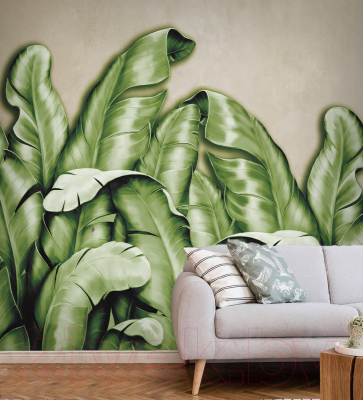 Фотообои листовые Vimala Банановые листья зеленые (270x300)