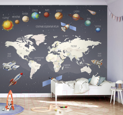 Фотообои листовые Vimala Космическая карта мира (270x300)