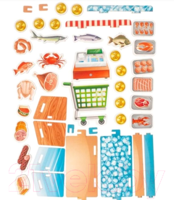 Магазин игрушечный WoodLand Toys Мясо и морепродукты. Супермаркет / 370102