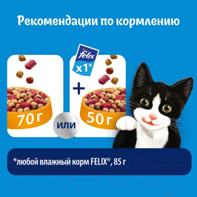 Сухой корм для кошек Felix Двойная вкуснятина с мясом (200г)