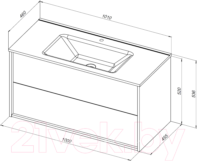 Тумба с умывальником Aquanet Lino 100 / 298567