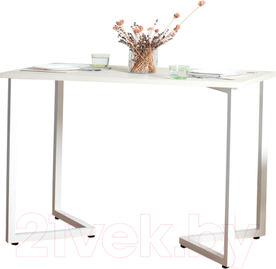 Обеденный стол Millwood Лондон Л18 160x80  (дуб белый Craft/металл белый)