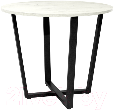 Обеденный стол Millwood Лофт Орлеан Л18 D90 (дуб белый Craft/металл черный)