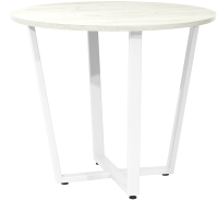 Обеденный стол Millwood Лофт Орлеан Л18 D90 (дуб белый Craft/металл белый) - 