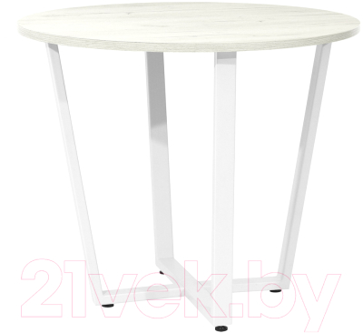 Обеденный стол Millwood Лофт Орлеан Л18 D90 (дуб белый Craft/металл белый)