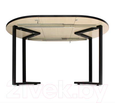 Обеденный стол Sheffilton SHT-T41/100-140 (браун стоун/черный МДФ/пластик/металл)