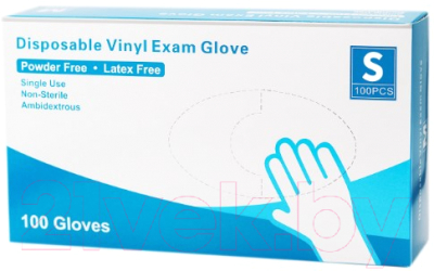 Перчатки одноразовые Vinyl Gloves Exam Clear (S, 100шт)