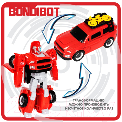 Робот-трансформер Bondibon Джип с велосипедом / ВВ5608 (красный)
