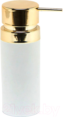 Дозатор для жидкого мыла Primanova Lenox M-E31-01-A (белый/золото)