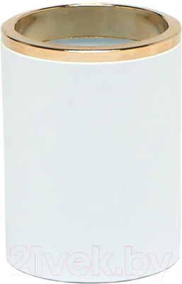 Стакан для зубной щетки и пасты Primanova Lenox M-E33-01-A (белый/золото)