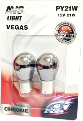 Комплект автомобильных ламп AVS Vegas Chrome / A07112S (2шт)