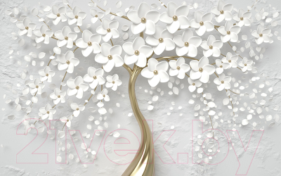Фотообои листовые Vimala 3D Белое дерево (270x400)