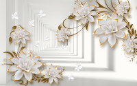 Фотообои листовые Vimala Золотые цветы в туннеле (270x400) - 