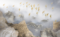 Фотообои листовые Vimala Лебеди в горах (270x400) - 