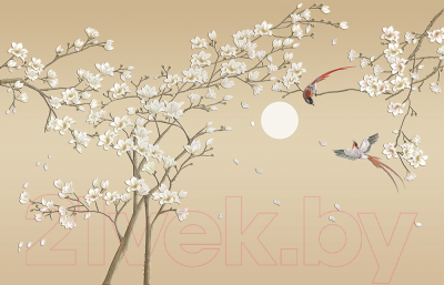 Фотообои листовые Vimala 3D Сакура (270x400)