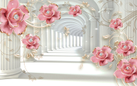 Фотообои листовые Vimala 3D Туннель с цветами (270x400) - 