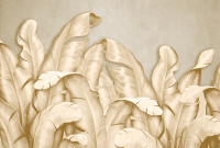 Фотообои листовые Vimala Банановые листья бежевые (270x400) - 