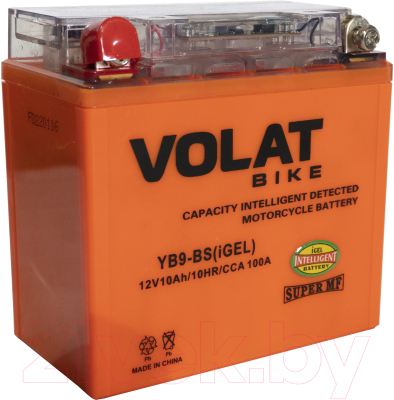 Мотоаккумулятор VOLAT YB9-BS iGEL L+ (10 А/ч)