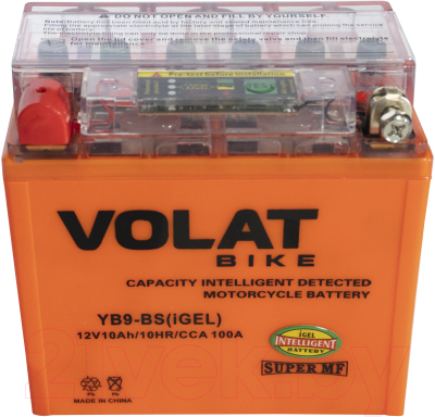 Мотоаккумулятор VOLAT YB9-BS iGEL L+ (10 А/ч)