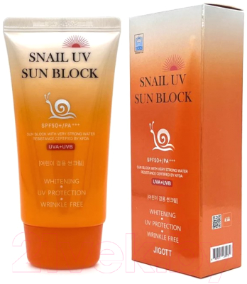 Крем солнцезащитный Jigott Snail Uv Sun Block Cream SPF50+ PA++ (70мл)