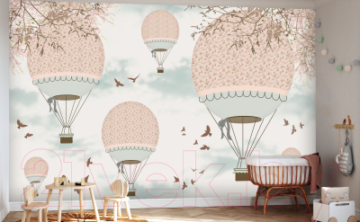 Фотообои листовые Vimala Воздушные шары и птицы (270x400)