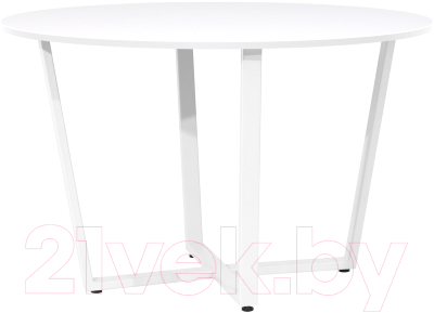 Обеденный стол Millwood Лофт Орлеан Л18 D120 (белый/металл белый)