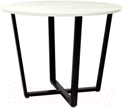 Обеденный стол Millwood Лофт Орлеан Л18 D100 (дуб белый Craft/металл черный)