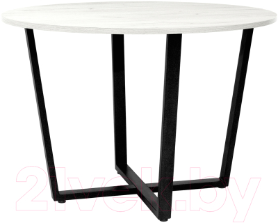 Обеденный стол Millwood Лофт Орлеан Л18 D110 (дуб белый Craft/металл черный)