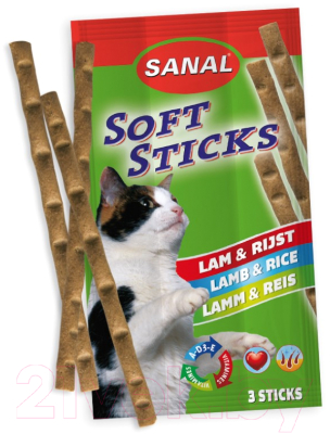 Лакомство для кошек Sanal Палочки ягненок и рис / SC3850 (15г/3шт)