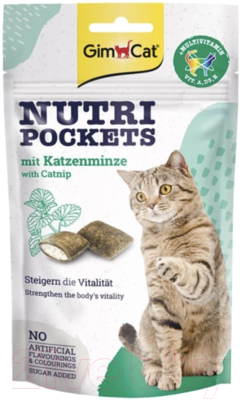 Лакомство для кошек GimCat Nutri Pockets Catnip+Multivitamin 927688 (60г)