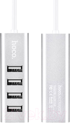 USB-хаб Hoco HB1 (серебристый)