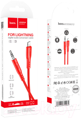 Кабель Hoco UPA18 Lightning (1м, красный)