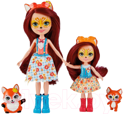 Набор кукол Mattel Enchantimals Сестрички с питомцами Фелисити и Феана Лис / HCF81