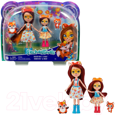 Набор кукол Mattel Enchantimals Сестрички с питомцами Фелисити и Феана Лис / HCF81
