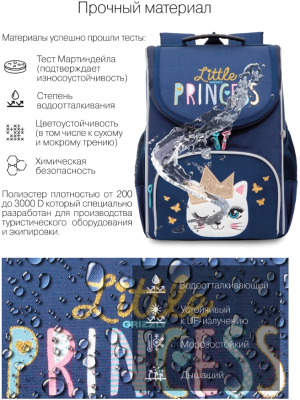 Изображение товара Школьный рюкзак Grizzly RAm-284-1 (синий)