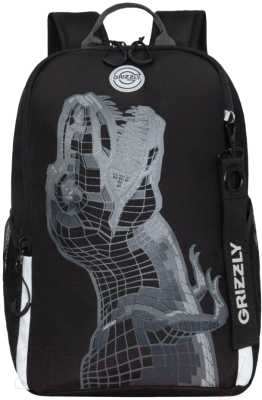 Школьный рюкзак Grizzly RB-251-1 (черный/серый)