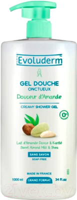 

Гель для душа Evoluderm, С миндальным молочком и маслом ши