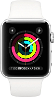 Умные часы Apple Watch Series 3 38mm / MTEY2 (алюминий серебристый/белый) - 