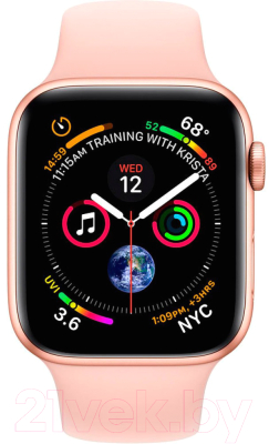 Умные часы Apple Watch Series 4 40mm / MU682 (алюминий золото/розовый)