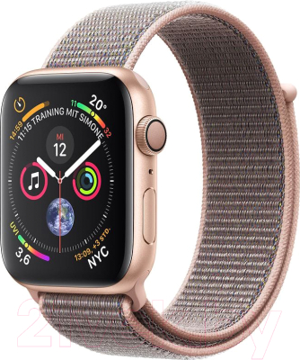 Умные часы Apple Watch Series 4 40mm / MU692 (алюминий золото/нейлон розовый песок)