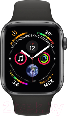 Умные часы Apple Watch Series 4 44mm / MU6D2 (алюминий серый космос/черный)