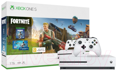 Игровая приставка Microsoft Xbox One S 1ТБ + Fortnite / 234-00713