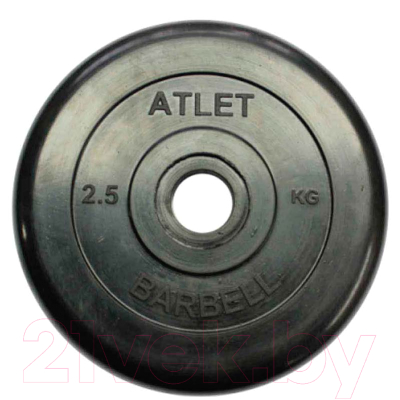 Диск для штанги MB Barbell Atlet d26мм 2.5кг (черный)
