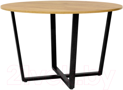Обеденный стол Millwood Лофт Орлеан Л18 D120 (дуб золотой Craft/металл черный)