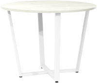Обеденный стол Millwood Лофт Орлеан Л18 D100 (дуб белый Craft/металл белый) - 