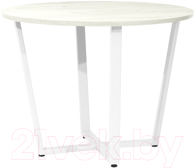 Обеденный стол Millwood Лофт Орлеан Л18 D100 (дуб белый Craft/металл белый)
