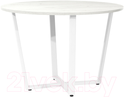 Обеденный стол Millwood Лофт Орлеан Л18 D110 (дуб белый Craft/металл белый)