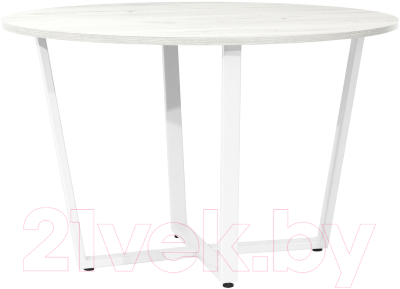 Обеденный стол Millwood Лофт Орлеан Л18 D120 (дуб белый Craft/металл белый)