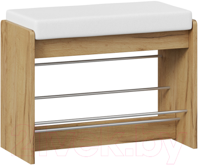 Изображение товара Банкетка ТриЯ Тайм тип 1 (дуб крафт золотой/кожзам белый)