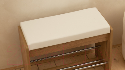 Изображение товара Банкетка ТриЯ Тайм тип 1 (дуб крафт золотой/кожзам белый)